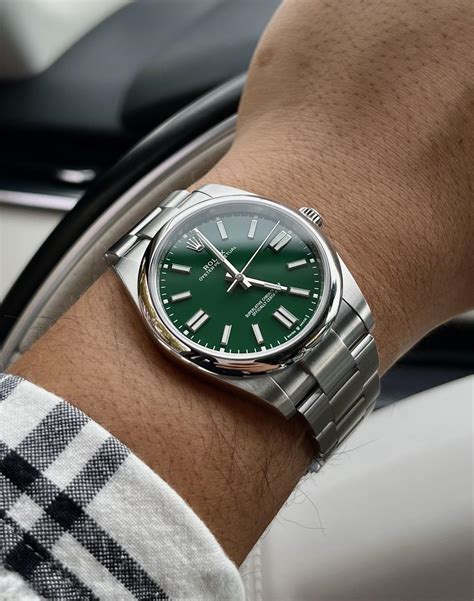 rolex 39mm oyster perpetual green dial|Rolex Oyster Perpetual 41mm celebration.